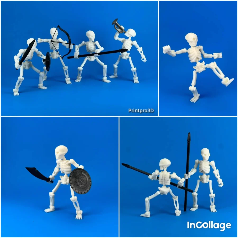 Skeleton Figure Pack — 4 Figures, 10 cm